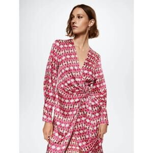 Mango MNG Pink Ikat Print Maxi Dress Size M NWT — Boho Resort Vacation